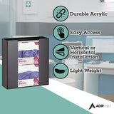 AdirMed Acrylic Glove Dispenser, Double Box Capacity, 10.2 x 3.5 x 10.8, Black (ALHI90202BLK) Each