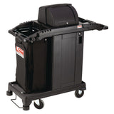 Suncast Commercial® Compact Premium Housekeeping Cart, Plastic, 1 Shelf, 23.25" x 53.22" x 53.06", Black (SUAHKCCH200) Each