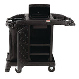 Suncast Commercial® Compact Premium Housekeeping Cart, Plastic, 1 Shelf, 23.25" x 53.22" x 53.06", Black (SUAHKCCH200) Each