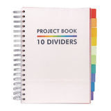 PUKKA PAD® B5 Size 10-Subject Project Book, Medium/College Rule, White Cover, (200) 9.8 x 6.9 Sheets (PUK9603PB) Each