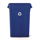 Suncast Commercial® 23 Gallon Resin Slim Recycling Trash Can, Plastic, Blue/White (SUATCNH2030BLR) Each