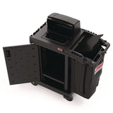 Suncast Commercial® High Security Housekeeping Cart, Plastic, 1 Shelf, 3 Bins, 23.19 x 53.23 x 53.02, Black (SUACCH255A) Each
