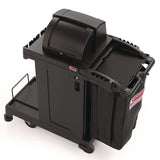 Suncast Commercial® High Security Housekeeping Cart, Plastic, 1 Shelf, 3 Bins, 23.19 x 53.23 x 53.02, Black (SUACCH255A) Each