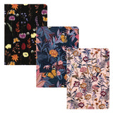 PUKKA PAD® B6 Stitched Exercise Book, Narrow Rule, Assorted Blum Floral Covers, (40) 6.8 x 4.6 Sheets, 3/Pack (PUK9503BLM) Pack of 3
