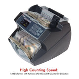 Cassida 6600 UV/MG Top Loading Bill Counter, 1,400 Bills/min, 10.2 x 11 x 8.1, Gray (CIA6600UVMG) Each