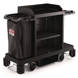 Suncast Commercial® Partially Assembled Premium Housekeeping Cart, Plastic, 1 Shelf, 24 x 62.13 x 49.75, Black (SUAHKC2002) Each