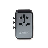 Verbatim® UTA-08 Universal Travel Adapter, (3) USB-A/(3) USB-C (VER32123) Each