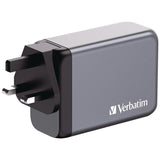 Verbatim® 240 W 4-Port GaN Wall Charger, Black/Gray (VER32205) Each