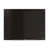 TRU RED™ Tempered Glass Dry Erase Board, 48" x 36", Black Surface (TUDTR61200) Each