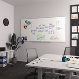 TRU RED™ Melamine Dry Erase Board, 96" x 48", White Surface, Gray/Natural Aluminum Frame (TUDTR59351) Each