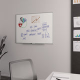 TRU RED™ Melamine Dry Erase Board, 48" x 36", White Surface, Gray/Natural Aluminum Frame (TUDTR59354) Each