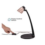 BLACK+DECKER Modern LED Desk Lamp, Black/Rose Gold (BLDVLED1814BD) Each