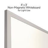 TRU RED™ Melamine Dry Erase Board, 48" x 36", White Surface, Gray/Natural Aluminum Frame (TUDTR59354) Each