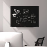 TRU RED™ Tempered Glass Dry Erase Board, 48" x 36", Black Surface (TUDTR61200) Each