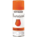Rust-Oleum® Specialty Fluorescent Spray Paint, Flat Fluorescent Orange, 11 oz Aerosol Can, 6/Carton (RST342568) Case of 6