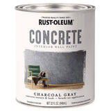 Rust-Oleum® Concrete Interior Wall Paint, Flat Charcoal Gray, Quart Can, 2/Carton (RST379906) Case of 2