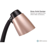 BLACK+DECKER Modern LED Desk Lamp, Black/Rose Gold (BLDVLED1814BD) Each