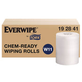 Tork® Chem-Ready Wiping Rolls, 1-Ply, 12 x 12, White, 90 Sheets, 6 Rolls/Carton (TRK192841) Case of 6