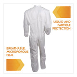 KleenGuard™ KGA35 Liquid and Particle Protection Coveralls, Elastic Wrist and Ankles, Medium, White, 25/Carton (ANS38926) Case of 25