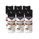 Rust-Oleum® Stops Rust 5-in-1 Spray Paint, Flat Black, 12 oz Aerosol Can, 6/Carton (RST376855) Case of 6