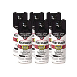Rust-Oleum® Stops Rust 5-in-1 Spray Paint, Satin Black, 12 oz Aerosol Can, 6/Carton (RST376869) Case of 6