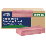 Tork® Foodservice Cleaning Towel, 1-Ply, 6 x 10.75, Pink, 200/Carton (TRK192187) Each