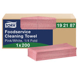 Tork® Foodservice Cleaning Towel, 1-Ply, 6 x 10.75, Pink, 200/Carton (TRK192187) Each