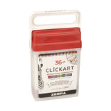 Zebra® ClickArt Porous Point Pen, Retractable, Fine 0.6 mm, Assorted Ink, White Barrel, 36/Pack (ZEB69836) Each