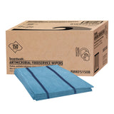 Boardwalk® Antimicrobial Foodservice Wipers, 1-Ply, 12 x 21, Blue, 150/Carton (BWKFS150B) Case of 150