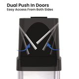 HLS Commercial® Dual Push Door Trash Can, 18 gal, Stainless Steel, Silver/Black (HLMHLS18DPO) Each