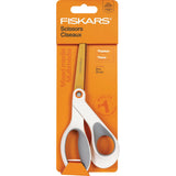 Fiskars® SoftGrip Titanium Scissors, 8" Long, 4" Cut Length, Offset White Handle (FSK1069766) Each