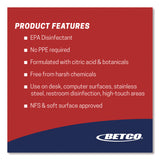 Betco Disinfectant/Cleaner, Trigger Spray, RTU, 32 oz, 12/CT (BET3111200) Case of 12