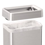 HLS Commercial® Open Top Trash Can with Wheels, 21 gal, Plastic/Stainless Steel, Silver (HLMHLS21UOTM) Each