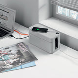 Durable® CAVOLINE Cable Management Box, 9.6" w x 4.96" d x 4.56" h, Small, Charcoal (DBL503537) Each