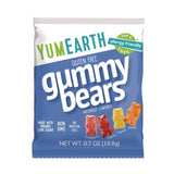 YumEarth Gummy Bears, Assorted Flavors, 0.7oz Bag, 35/Carton (GRR22002292) Case of 35