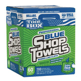 Sellars® TOOLBOX Blue Shop Towels, 1-Ply, 10 x 12, Blue, 200 Sheets/Box, 4 Boxes/Carton (SLR55202) Case of 4