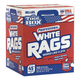 Sellars® TOOLBOX White Rags, 1-Ply, 9.8 x 12, White, 200 Sheets/Box, 6 Boxes/Carton (SLR58202) Case of 6