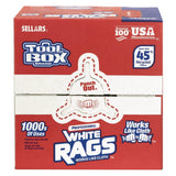 Sellars® TOOLBOX White Rags, 1-Ply, 9.8 x 12, White, 200 Sheets/Box, 6 Boxes/Carton (SLR58202) Case of 6