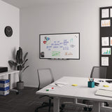 TRU RED™ Magnetic Steel Dry Erase Board, 36" x 60", White Surface, Black Aluminum Frame (TUDTR61182) Each