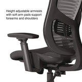 Alera® Hollins Ergonomic Mesh Swivel Task Chair, Supports Up to 275 lb, 18.57 to 22.54 Seat Height, Black Seat/Back, Black Base (ALEHL42BME18) Each