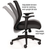 Alera® Wessex Ergonomic Fabric Mesh Swivel Task Chair, Supports Up to 275 lbs, 17.09 to 20.83 Seat Height, Black Seat/Back/Base (ALEWX42BME17) Each