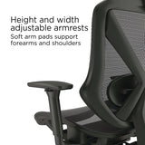 Alera® Taunton Ergonomic Mesh Swivel Task Chair, Supports Up to 275 lb, 17.44 to 20.98 Seat Height, Black Seat/Back, Black Base (ALETN41BME18) Each