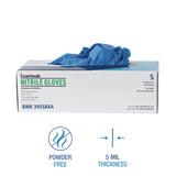 Boardwalk® Disposable Powder-Free Nitrile Gloves, Small, Blue, 5 mil, 100/Box, 10 Boxes/Carton (BWK395SCTA) Case of 1000