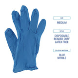 Boardwalk® Blue Disposable Nitrile Gloves, 380 Series, Powder-Free, Large, 4 mil Thick, 9.5" Long, Blue, 100/Box, 10 Boxes/Carton (BWK370LCT) Case of 1000