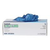 Boardwalk® Blue Disposable Nitrile Gloves, 380 Series, Powder-Free, Large, 4 mil Thick, 9.5" Long, Blue, 100/Box, 10 Boxes/Carton (BWK370LCT) Case of 1000