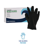 Boardwalk® Disposable General-Purpose Powder-Free Nitrile Gloves, Small, Black, 4.4 mil, 100/Box (BWK396SBXA) Box of 100