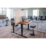 Luxor Mobile Magnetic Glass Dry Erase Board, 60" x 40", White Surface, Silver Aluminum Frame (LXCMMGB6040) Each