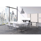 Luxor Mobile Collaboration Station Whiteboard with 4 Attachable Marker Boards, 40.4" x 48.6", White Surface, Silver Aluminum Frame (LXCCLLABSTO) Each