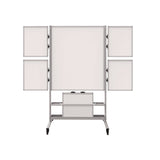 Luxor Mobile Collaboration Station Whiteboard with 4 Attachable Marker Boards, 40.4" x 48.6", White Surface, Silver Aluminum Frame (LXCCLLABSTO) Each