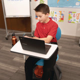 Luxor Classroom Series All-In-One Student Desk and Chair, Supports Up to 330 lb, 19" Seat Height, Blue Seat/Back, Gray Base (LXCSTDENTMTACHR) Each